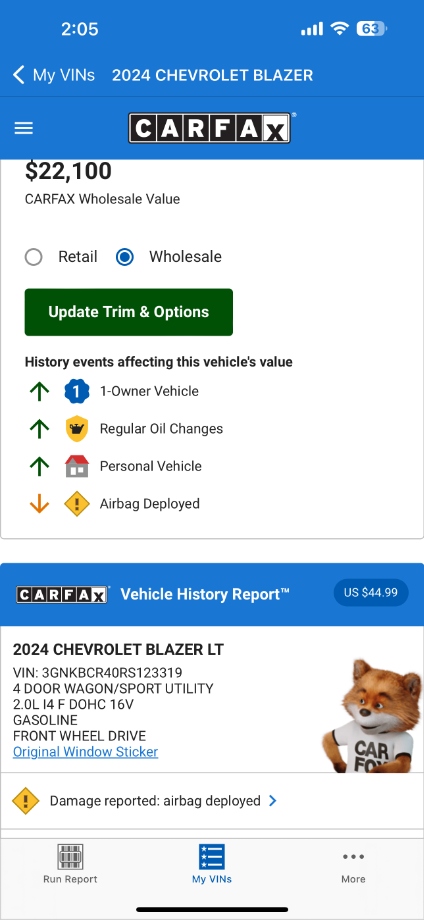 2024 Chevy Blazer 2LT FWD Repairable Wrecks 