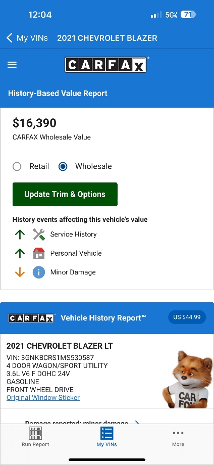 2021 Chevrolet Blazer  Repairable Wrecks 
